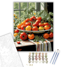 Számfestő.hu Paradicsomok Nyári Asztalon - számfestő készlet – 40×50 cm (Keretre feszítve) kreatív és készségfejlesztő