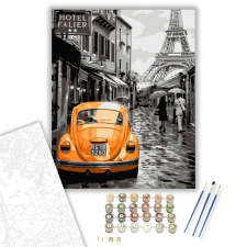 Számfestő.hu Párizsi utcán - számfestő készlet – 40×50 cm (Keretre feszítve) kreatív és készségfejlesztő