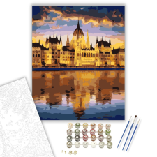Számfestő.hu Parlament Éjszakai Fényekben - számfestő készlet – 40×50 cm (Keretre feszítve) kreatív és készségfejlesztő