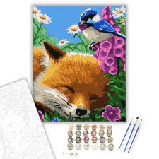 Számfestő.hu Pihenő róka - számfestő készlet – 40×50 cm (Keretre feszítve) kreatív és készségfejlesztő