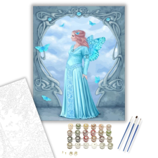 Számfestő.hu Pillangó lány - számfestő készlet – 40×50 cm (Keretre feszítve) kreatív és készségfejlesztő