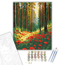 Számfestő.hu Pipacsok Erdei Tisztáson - számfestő készlet – 60×70 cm (Keret nélkül) kreatív és készségfejlesztő