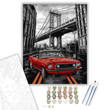 Számfestő.hu Piros cabrio - számfestő készlet – 40×50 cm (Keretre feszítve) kreatív és készségfejlesztő