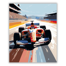 Számfestő.hu Piros Formula 1 Versenyautó a Kanyarban - számfestő készlet kreatív és készségfejlesztő