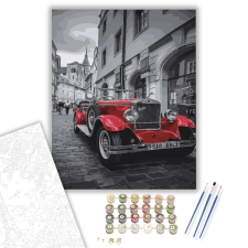 Számfestő.hu Piros old timer - számfestő készlet – 40×50 cm (Keretre feszítve) kreatív és készségfejlesztő