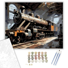 Számfestő.hu Régi Mozdony Műhelyben - számfestő készlet – 40×50 cm (Keretre feszítve) kreatív és készségfejlesztő