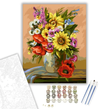Számfestő.hu Réti virágok - számfestő készlet – 50×60 cm (Keretre feszítve) kreatív és készségfejlesztő