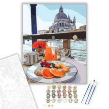 Számfestő.hu Romantikus reggeli - számfestő készlet – 40×50 cm (Keretre feszítve) kreatív és készségfejlesztő