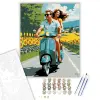 Számfestő.hu Romantikus Scooter Túra - számfestő készlet – 80×100 cm (Keret nélkül)