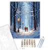 Számfestő.hu Romantikus Téli Séta a Havas Erdőben - számfestő készlet – 40×50 cm (Keretre feszítve)