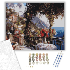 Számfestő.hu Romantikus Vacsora Kilátás - számfestő készlet – 40×50 cm (Keretre feszítve) kreatív és készségfejlesztő