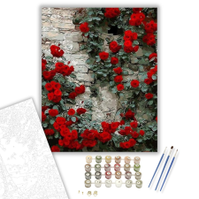 Számfestő.hu Rózsafal - számfestő készlet – 40×50 cm (Keretre feszítve) kreatív és készségfejlesztő