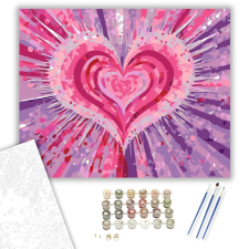 Számfestő.hu Rózsaszín Szívtörés Absztrakció - számfestő készlet – 40×50 cm (Keretre feszítve) kreatív és készségfejlesztő