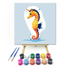 Számfestő.hu Sárga csikóhal - gyerek számfestő készlet – 30×30 cm (Keretre feszítve) kreatív és készségfejlesztő