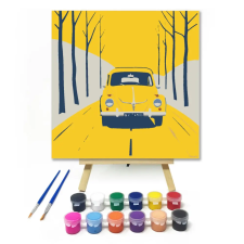 Számfestő.hu Sárga úton - gyerek számfestő készlet – 50×50 cm (Keretre feszítve) kreatív és készségfejlesztő