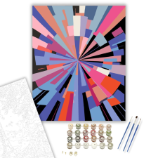 Számfestő.hu Sugárzó Színes Téglalapok - számfestő készlet – 40×50 cm (Keretre feszítve) kreatív és készségfejlesztő