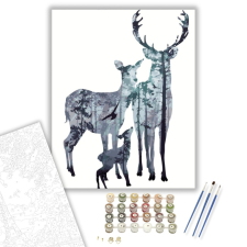 Számfestő.hu Szarvas Család - számfestő készlet – 40×50 cm (Keretre feszítve) kreatív és készségfejlesztő