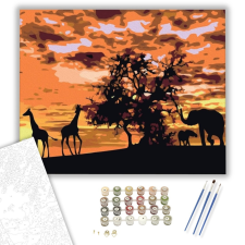 Számfestő.hu Szavanna Állatai - számfestő készlet – 40×50 cm (Keretre feszítve) kreatív és készségfejlesztő