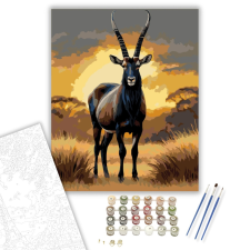 Számfestő.hu Szavannai Szablya Antilop - számfestő készlet – 40×50 cm (Keretre feszítve) kreatív és készségfejlesztő