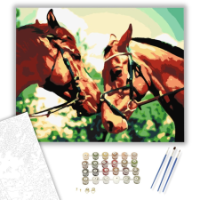 Számfestő.hu Szerelmes Lovak - számfestő készlet – 40×50 cm (Keretre feszítve) kreatív és készségfejlesztő