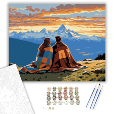 Számfestő.hu Szerelmespár a Hegyekben - számfestő készlet – 40×50 cm (Keretre feszítve) kreatív és készségfejlesztő