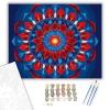 Számfestő.hu Szikrázó Mandala Vörös és Kék Színekkel - számfestő készlet – 40×50 cm (Keretre feszítve)