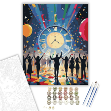 Számfestő.hu Szilveszteri Visszaszámlálás Barátokkal - számfestő készlet – 40×50 cm (Keretre feszítve) kreatív és készségfejlesztő