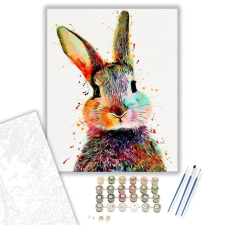 Számfestő.hu Színes Nyúl - húsvéti számfestő készlet – 50×60 cm (Keretre feszítve) kreatív és készségfejlesztő