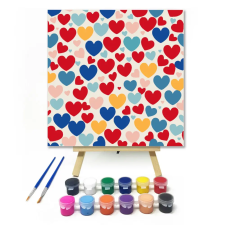 Számfestő.hu Színes szeretet - gyerek számfestő készlet – 40×40 cm (Keretre feszítve) kreatív és készségfejlesztő