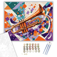 Számfestő.hu Színes Trombitaszimfónia - számfestő készlet – 40×50 cm (Keretre feszítve) kreatív és készségfejlesztő