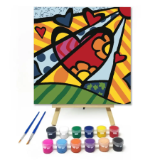 Számfestő.hu Szivecske - gyerek számfestő készlet – 30×30 cm (Keret nélkül) kreatív és készségfejlesztő