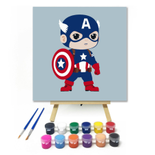 Számfestő.hu Szuperhős készenlétben - gyerek számfestő készlet – 20×20 cm (Keretre feszítve) kreatív és készségfejlesztő