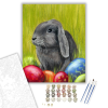 Számfestő.hu Szürke Nyuszi - húsvéti számfestő készlet – 40×50 cm (Keretre feszítve)