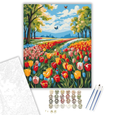 Számfestő.hu Tavaszi Tulipánmező - számfestő készlet – 60×70 cm (Keretre feszítve) kreatív és készségfejlesztő