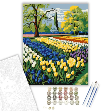 Számfestő.hu Tavaszi Tulipánok Szimfóniája - számfestő készlet – 80×100 cm (Keretre feszítve) kreatív és készségfejlesztő