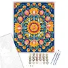 Számfestő.hu Tavaszi Virág Mandala Élénk Színekkel - számfestő készlet – 80×100 cm (Keret nélkül)