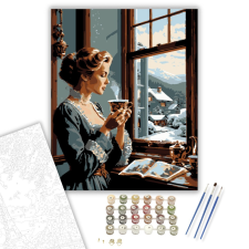 Számfestő.hu Téli Elmélkedés - számfestő készlet – 40×50 cm (Keretre feszítve) kreatív és készségfejlesztő