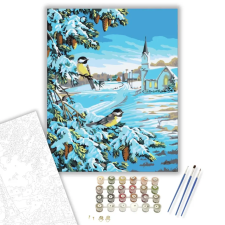 Számfestő.hu Téli Madarak - számfestő készlet – 60×70 cm (Keretre feszítve) kreatív és készségfejlesztő