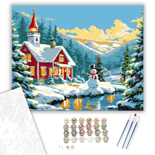 Számfestő.hu Téli Ünnep Hangulata - számfestő készlet – 40×50 cm (Keretre feszítve) kreatív és készségfejlesztő