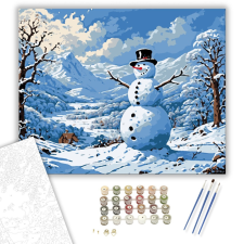 Számfestő.hu Téli Vidámság - számfestő készlet – 40×50 cm (Keretre feszítve) kreatív és készségfejlesztő