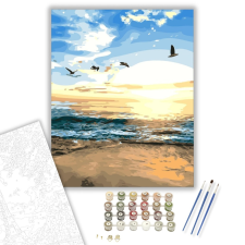 Számfestő.hu Tengerpart Madarakkal - számfestő készlet – 40×50 cm (Keretre feszítve) kreatív és készségfejlesztő