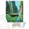 Számfestő.hu Thai Hosszúfarkú Csónak a Mesés Sziklák Között - számfestő készlet – 40×50 cm (Keretre feszítve)