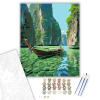 Számfestő.hu Thai Hosszúfarkú Csónak a Mesés Sziklák Között - számfestő készlet – 60×70 cm (Keret nélkül)