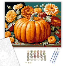 Számfestő.hu Tök és virágok varázsa - számfestő készlet – 80×100 cm (Keretre feszítve) kreatív és készségfejlesztő