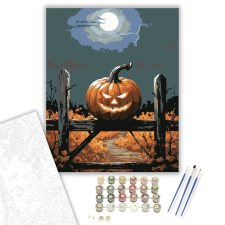 Számfestő.hu Töklámpás a telihold fényében - számfestő készlet – 60×70 cm (Keret nélkül) kreatív és készségfejlesztő