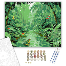 Számfestő.hu Trópusi Esőerdő Ösvény - számfestő készlet – 40×50 cm (Keretre feszítve) kreatív és készségfejlesztő