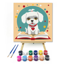 Számfestő.hu Tudós kis kedvenc - gyerek számfestő készlet – 20×20 cm (Keretre feszítve) kreatív és készségfejlesztő