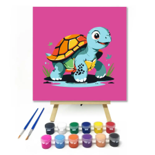 Számfestő.hu Türkiz teknősbéka - gyerek számfestő készlet – 50×50 cm (Keret nélkül) kreatív és készségfejlesztő