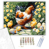 Számfestő.hu Tyúk és Csibék Húsvéti Kertben - számfestő készlet – 40×50 cm (Keretre feszítve)