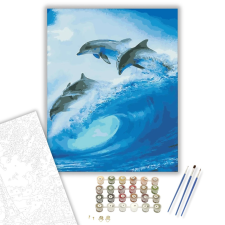 Számfestő.hu Ugró delfinek - számfestő készlet – 40×50 cm (Keretre feszítve) kreatív és készségfejlesztő